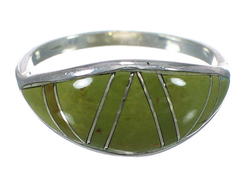 Genuine Sterling Silver And Turquoise Inlay Southwest Jewelry Ring Size 6-1/4 WX62747